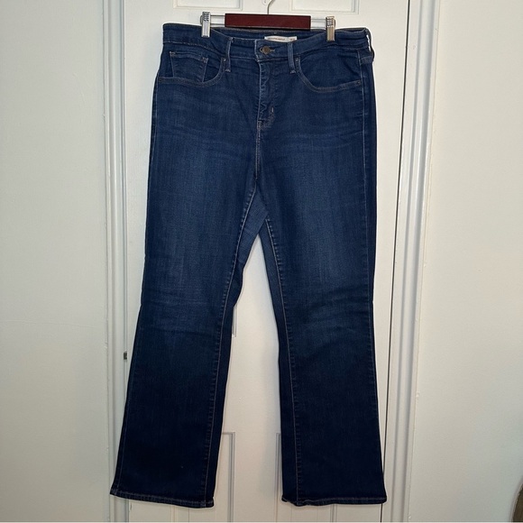 LEVI’S 315 Shaping Bootcut Jeans 18W Denim High Waisted Dark Wash Plus Cotton - Picture 2 of 9